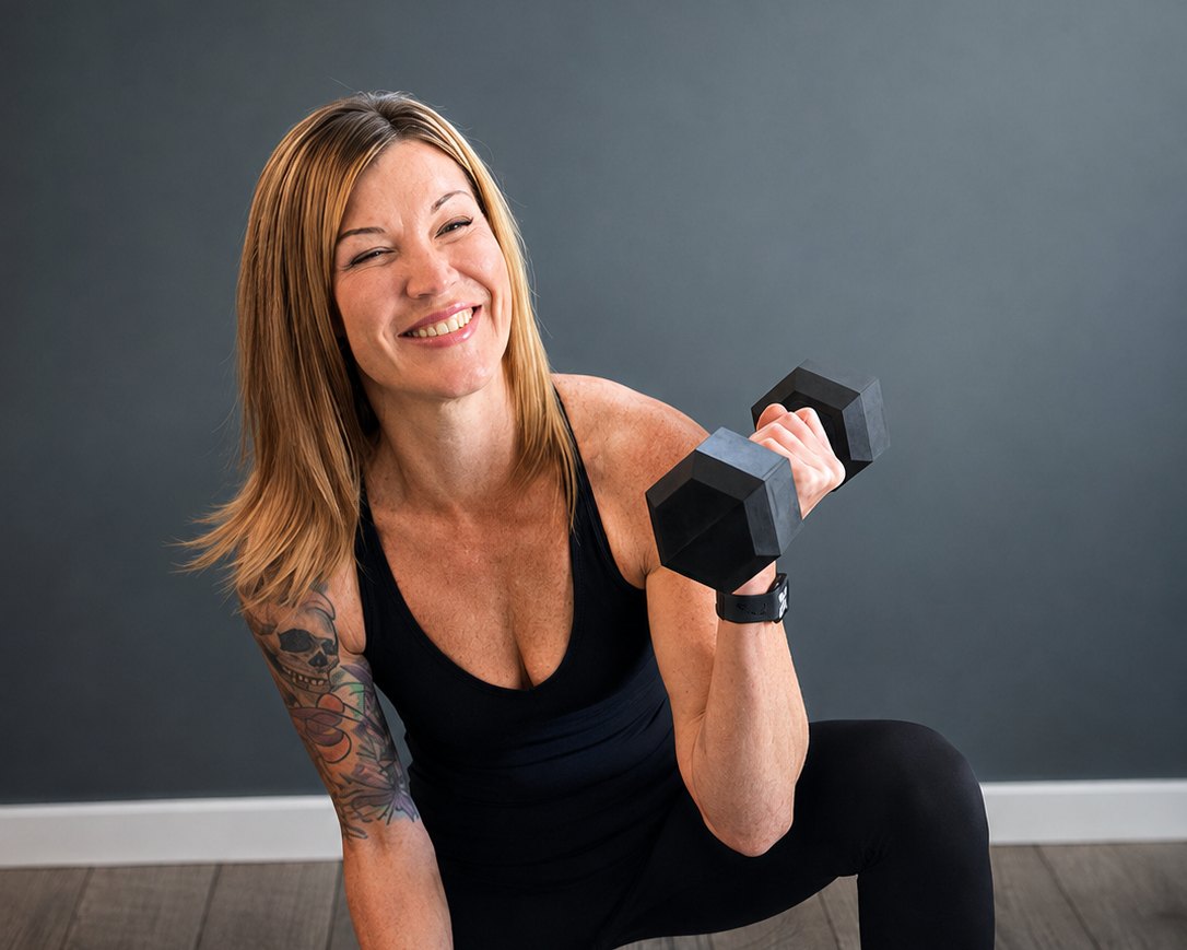 Lindsey Estes mid dumbbell curl